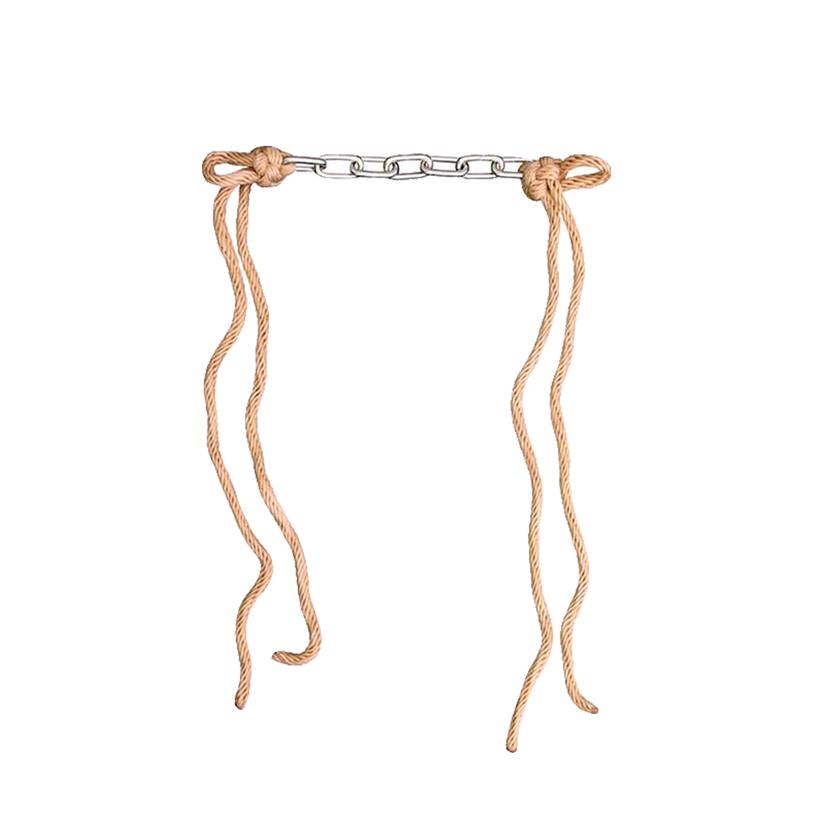 Tan Curb Chain With Nylon Tie