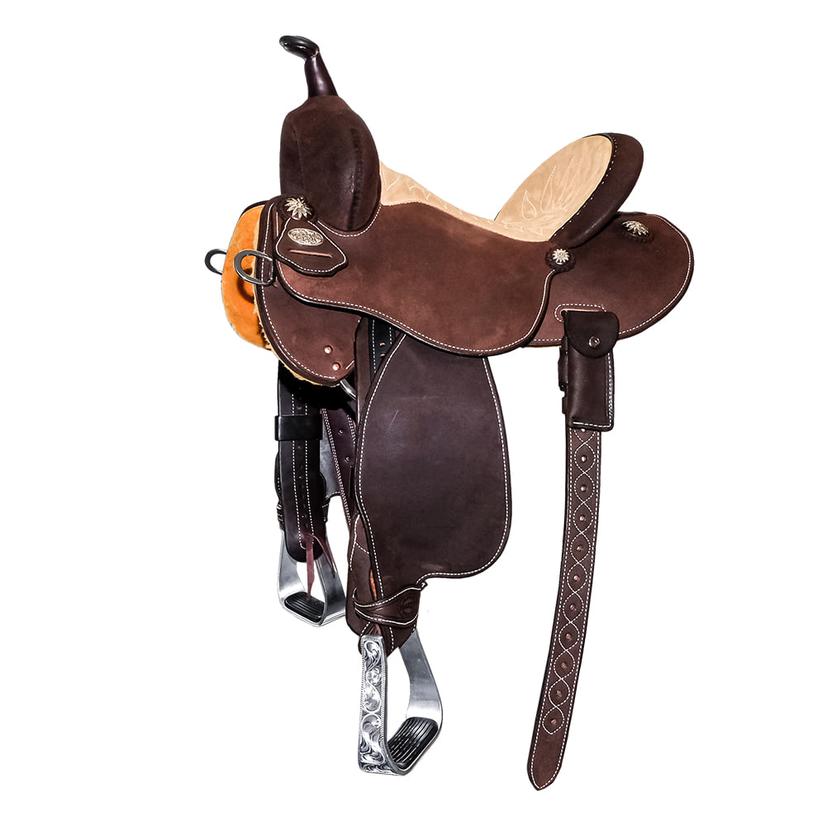 Martin Saddlery 66 BTR Chocolate 13" Suede Seat Barrel Saddle