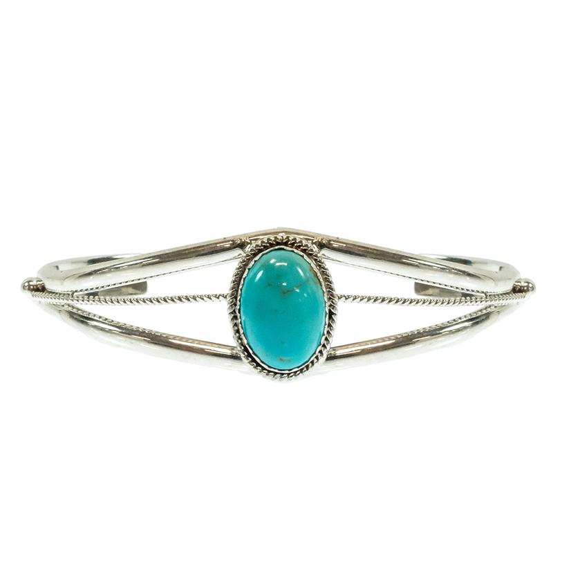 Alice Saunders Native American Navajo Sterling Silver Turquoise Bracelet Cuff