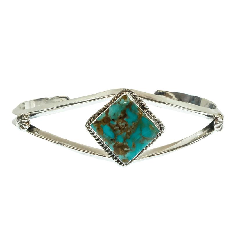 Sonyei Cocho Native American Navajo Sterling Silver Turquoise Bracelet Cuff