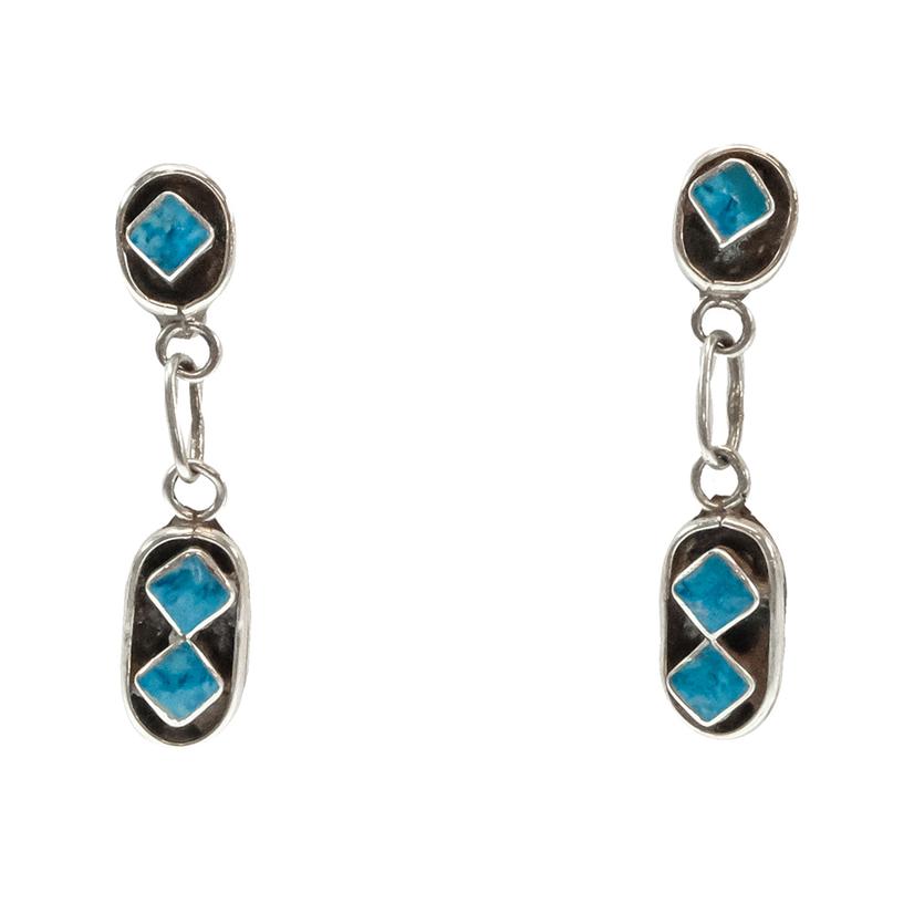 Diana Cachini Blue And Silver Dangle Earring