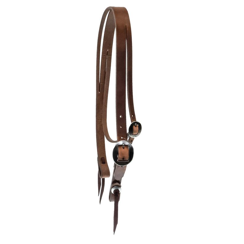 STT 1" Split Ear Oiled Headstall with Throat Latch