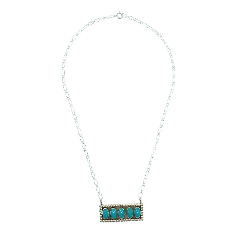 Sharon McCarthy Native American Navajo Turquoise And Silver Necklace