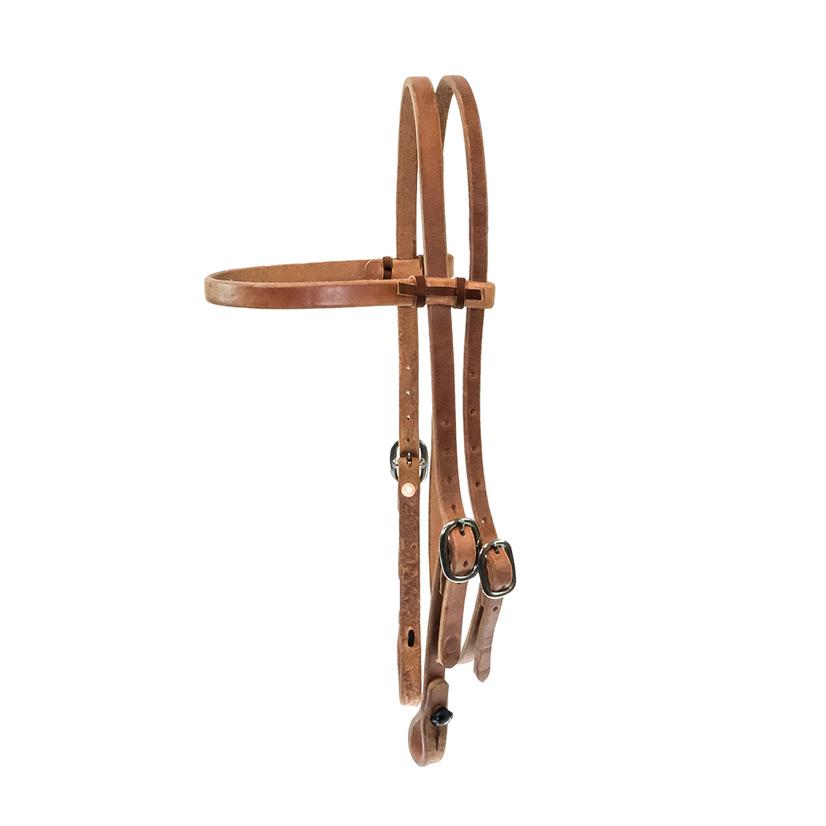 STT Saddle Shop 5/8" Premium Harness Leather Double Buckle Browband with Quick-change Connection