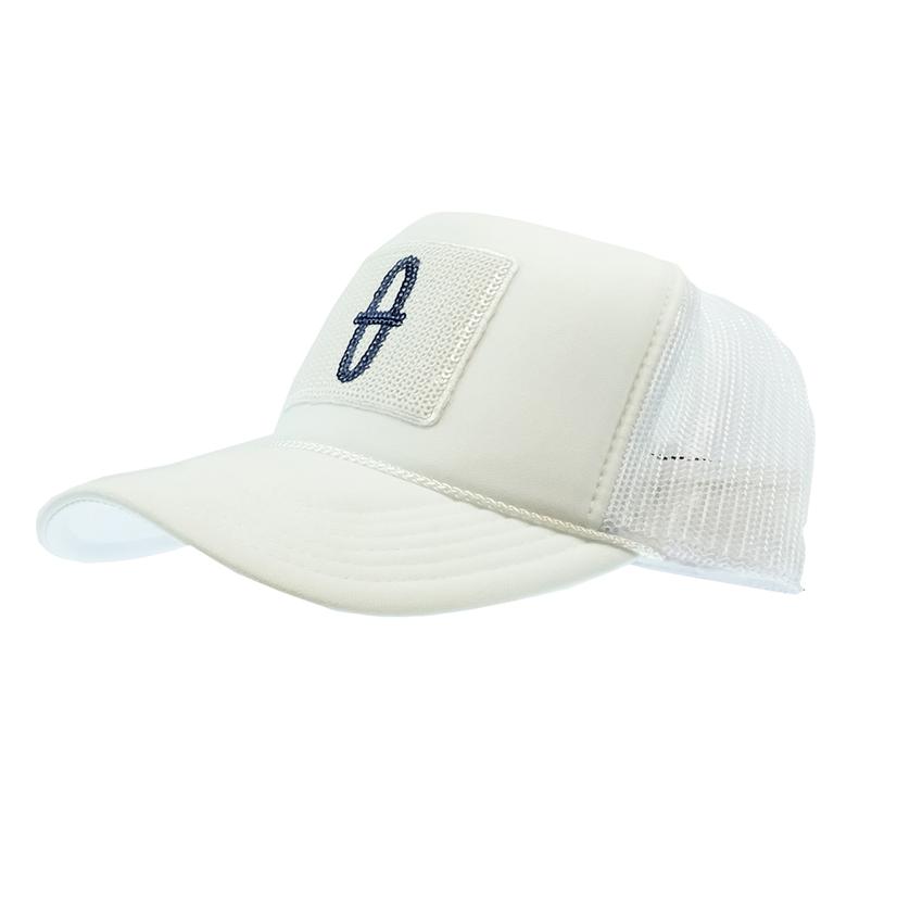 STT Bar Nothing Sequin Patch White Mesh Back Cap