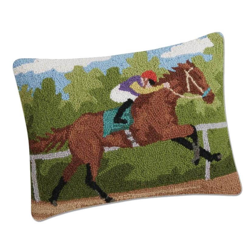 Peking Handcraft Racing Horse Hook Multicolor Pillow