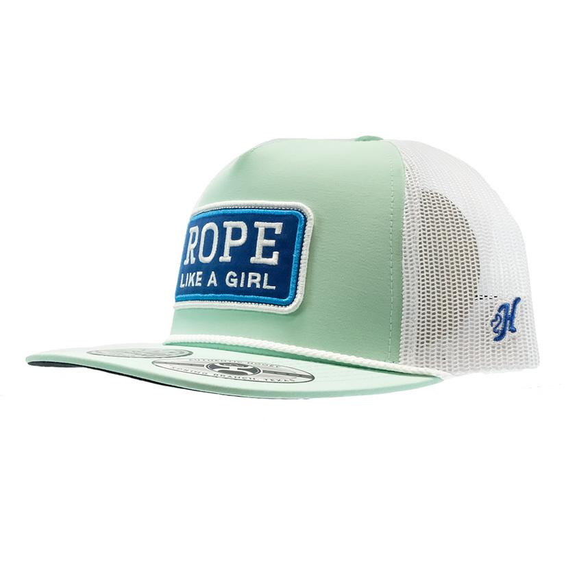 Hooey Mint White Rope Like A Girl High Profile Hybrid Bill Cap