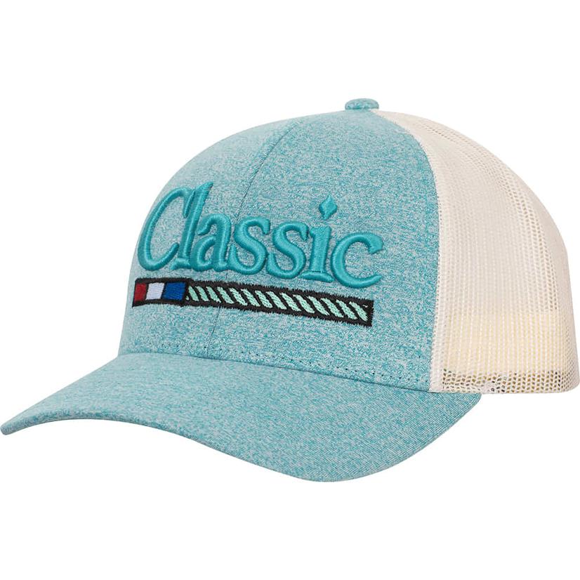 Classic Rope Teal And Birch Puff Embroidery Cap