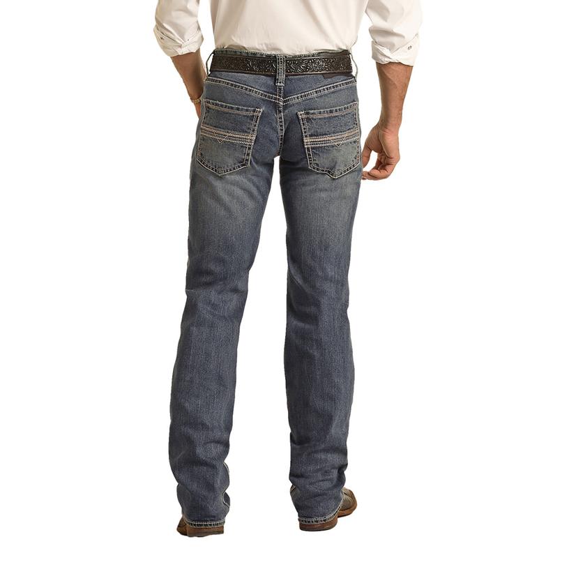 Rock & Roll Cowboy Two Tone Pistol Stackable Bootcut Men's Jean