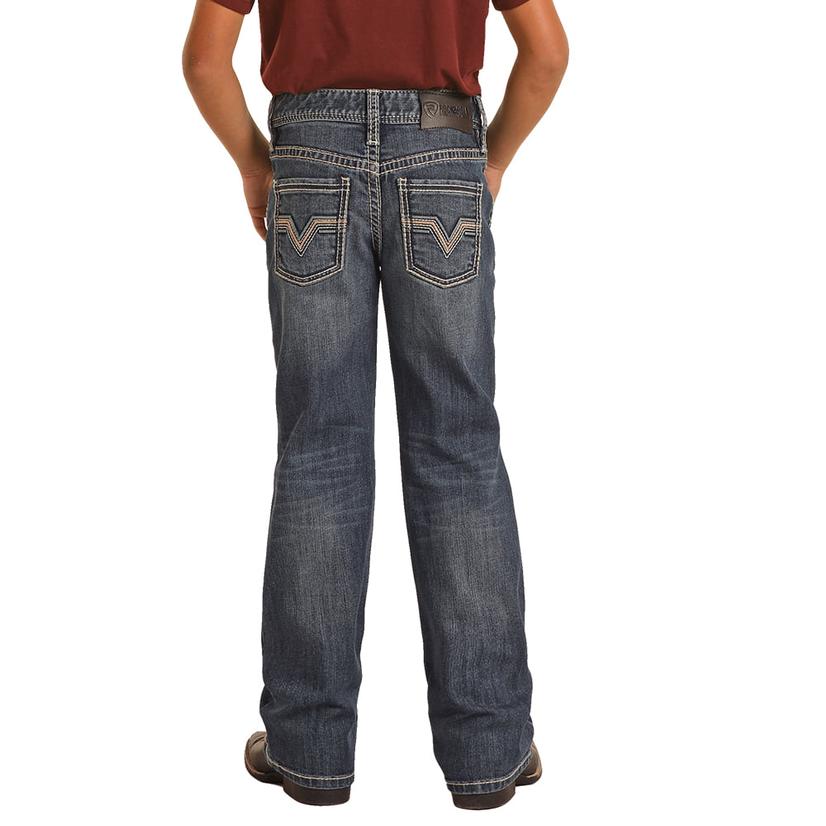 Rock & Roll Cowboy Rope Stitch Embroidered Bootcut Boy's Jean