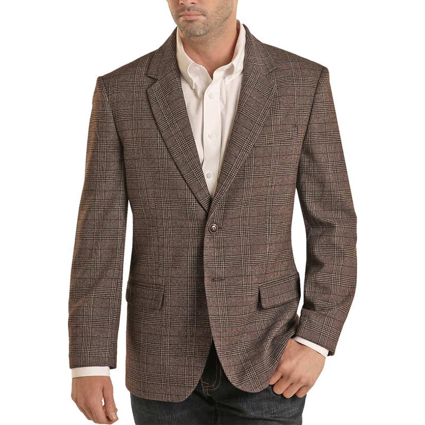 Rock & Roll Men's Brown Plaid Sports Coat