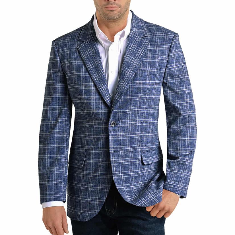 Rock & Roll Men's Blue Plaid Sports Coat