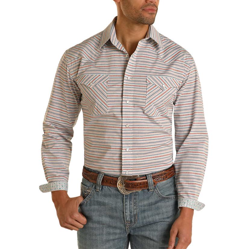 Panhandle Slim Snap Serape Stripe Men's Long Sleeve Shirt