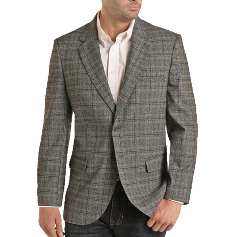 Rock & Roll Charcoal Plaid Men's Sport Coat