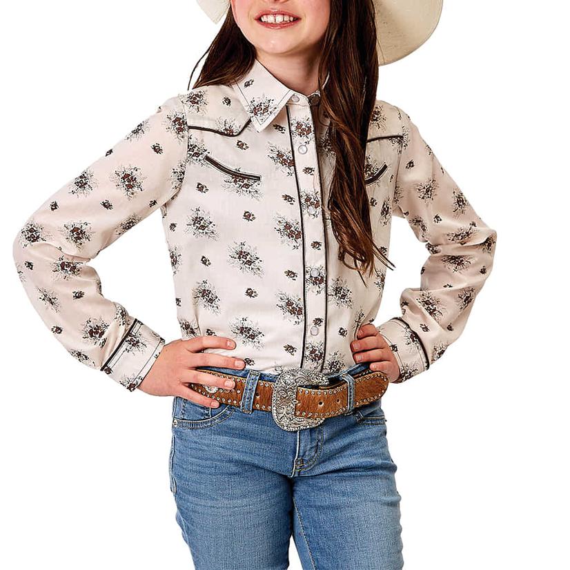 Roper 1964 Vintage Floral Long Sleeve Pearl Snap Girl's Shirt