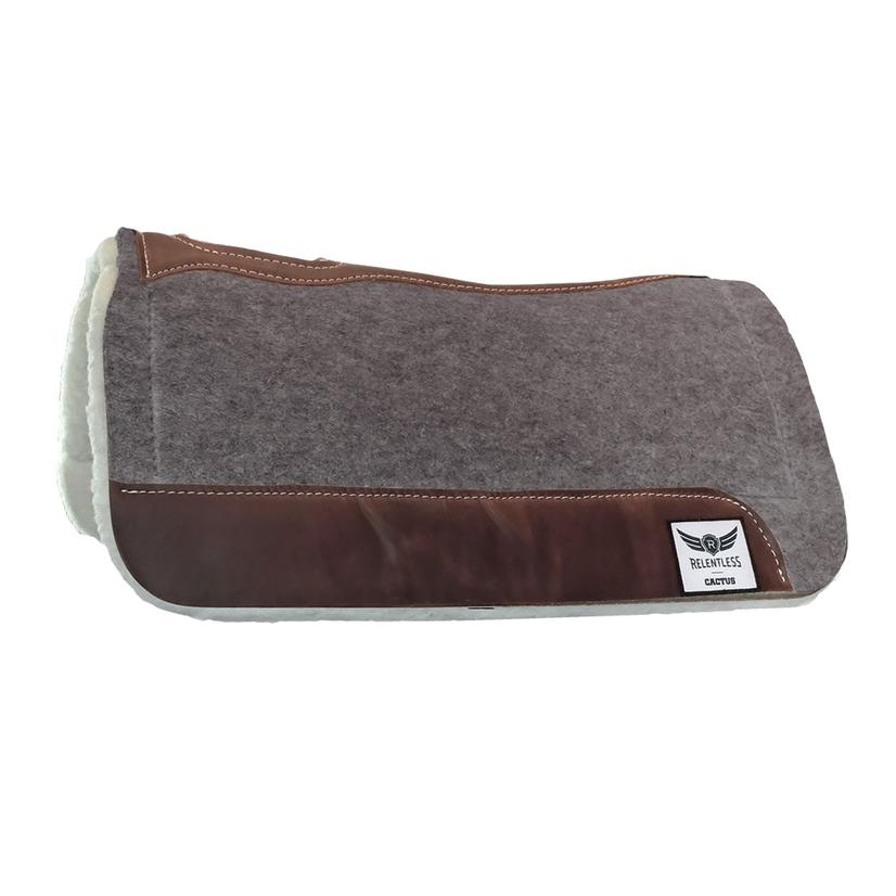 Cactus Saddlery Relentless Extreme Gel Wool Felt Fleece Saddle Pad - 3/4" Grey 31 x 30