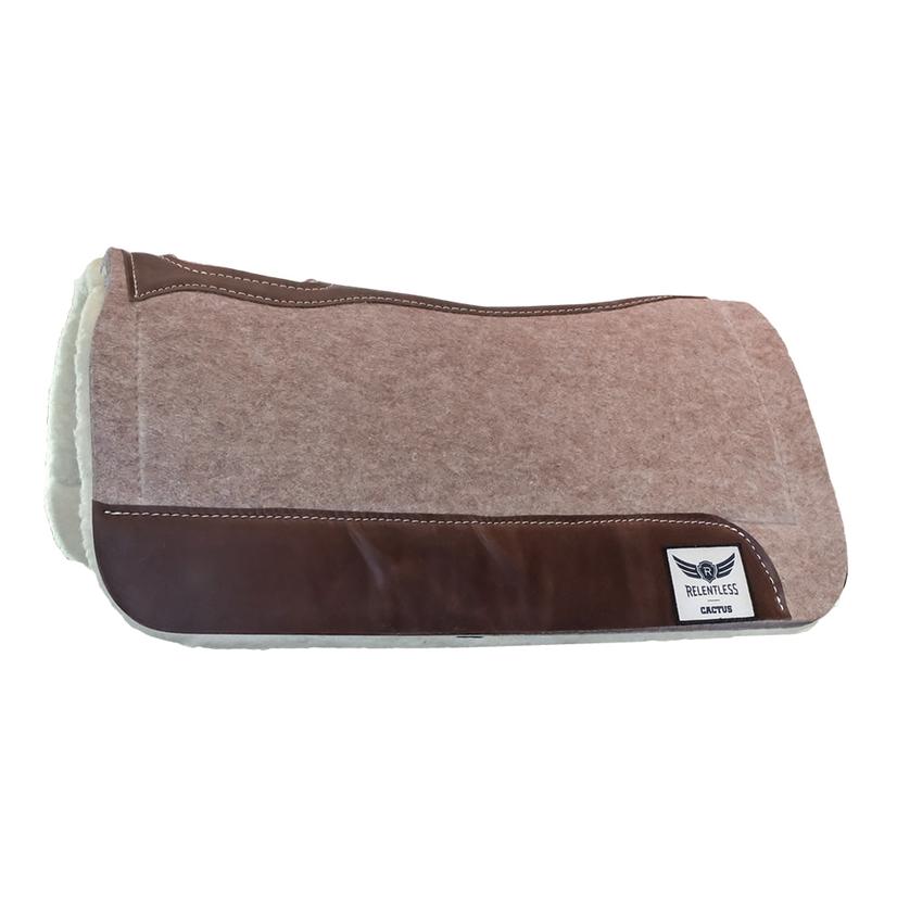 Cactus Saddlery Relentless Extreme Gel Wool Felt Fleece Saddle Pad - 3/4" Tan 31 x 30