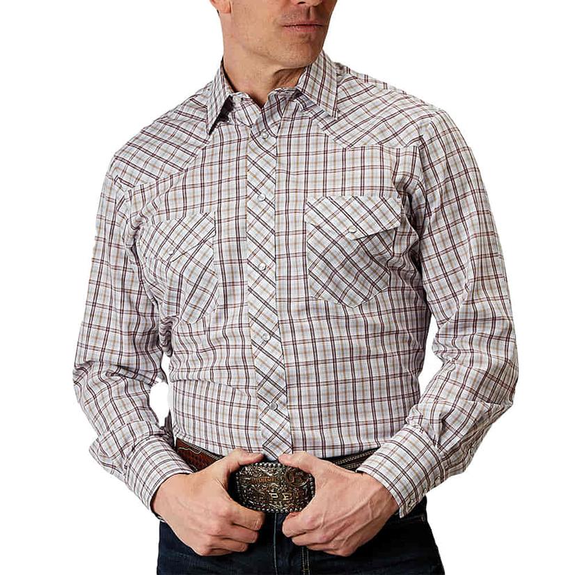 Roper Plaid Long Sleeve Pearl Snap Men's Shirt