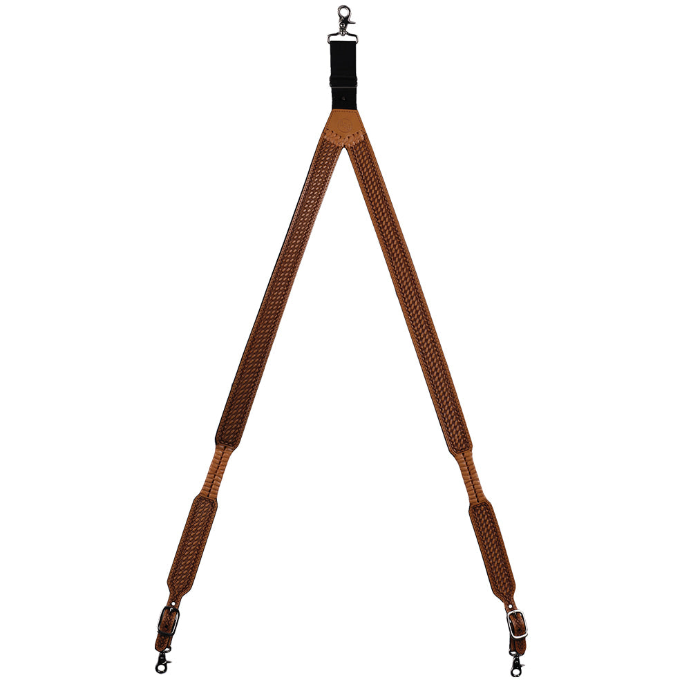 3D Belt Apparel 3D Belt Natural Brown Basketweave Hand Tooled Suspenders