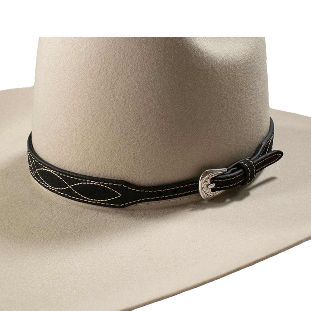 3D Belt Hats 3D Black Rough Out Boot Stitch Hatband