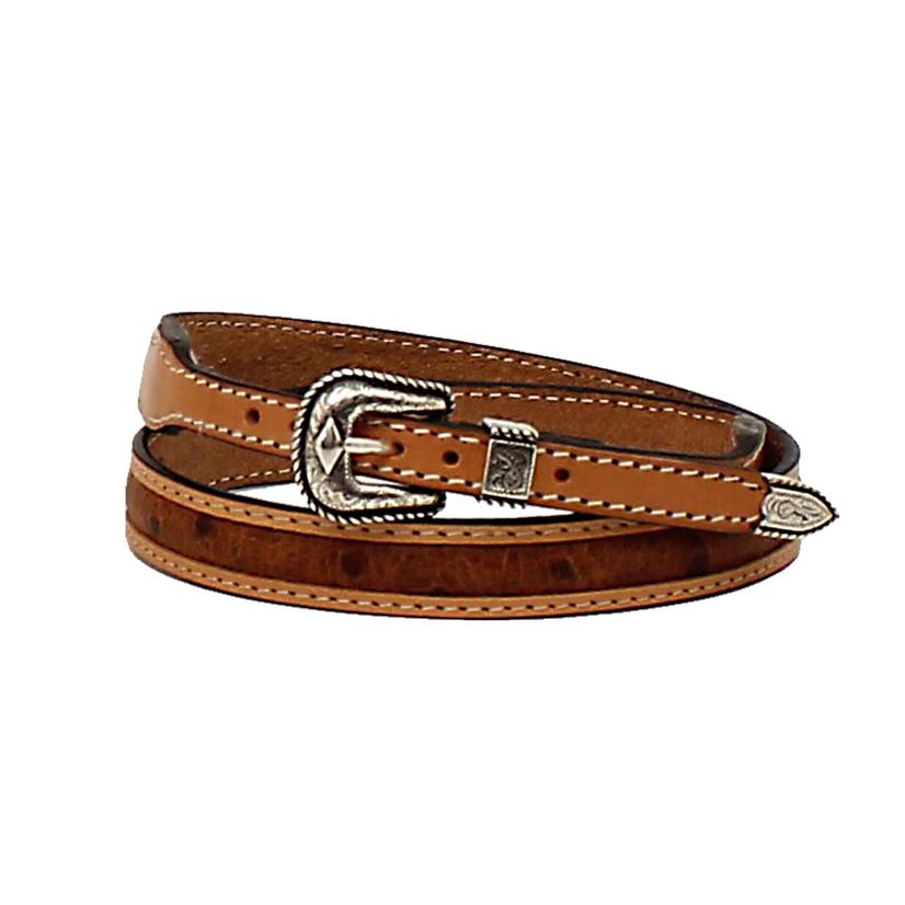 3D Belt Hats Multi / Osfa 1/2" Hat Band Brown Ostrich Print