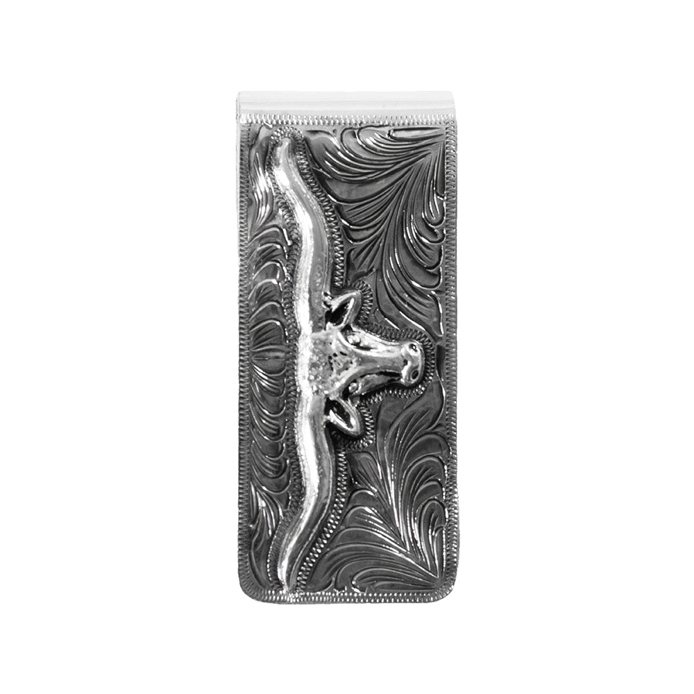 3D Belt Other 3D Belts Mens Metal Longhorn Silver Money Clip