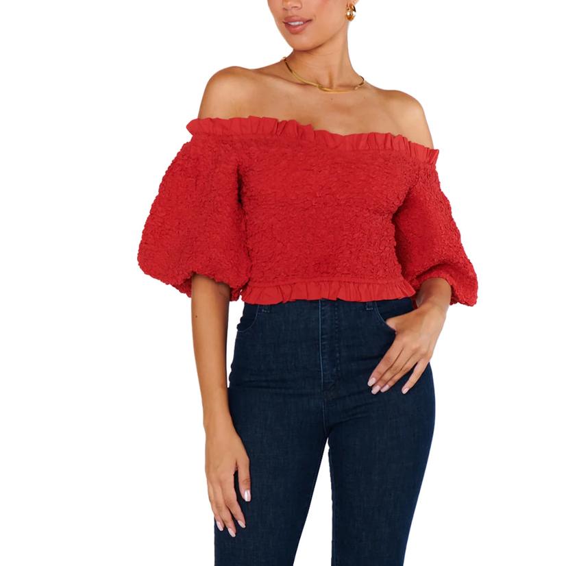 Show Me Your Mumu Women's Red Rom Com Top