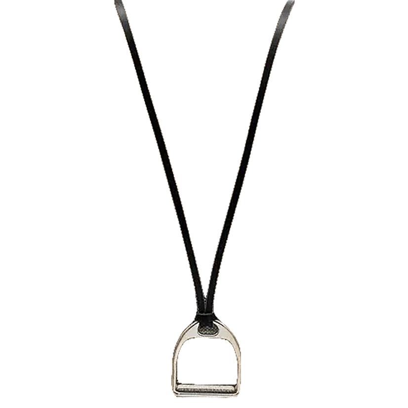 Lilo Collections Black and Silver Sally Grande Big Stirrup Necklace