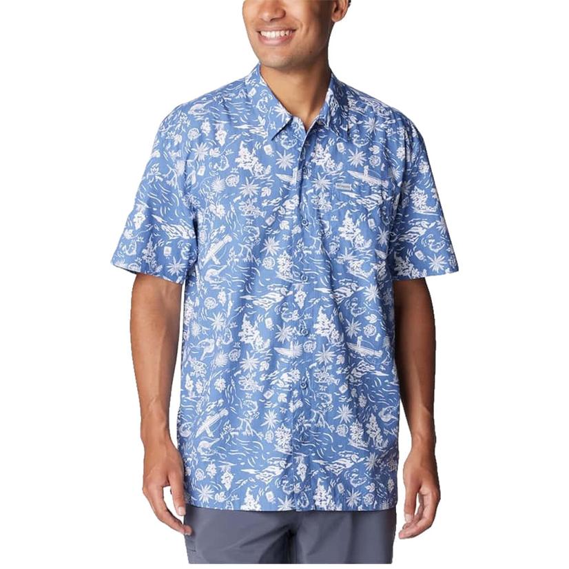 Columbia Trollers Best Bluebell Kahawai Short Sleeve Men's Shirt