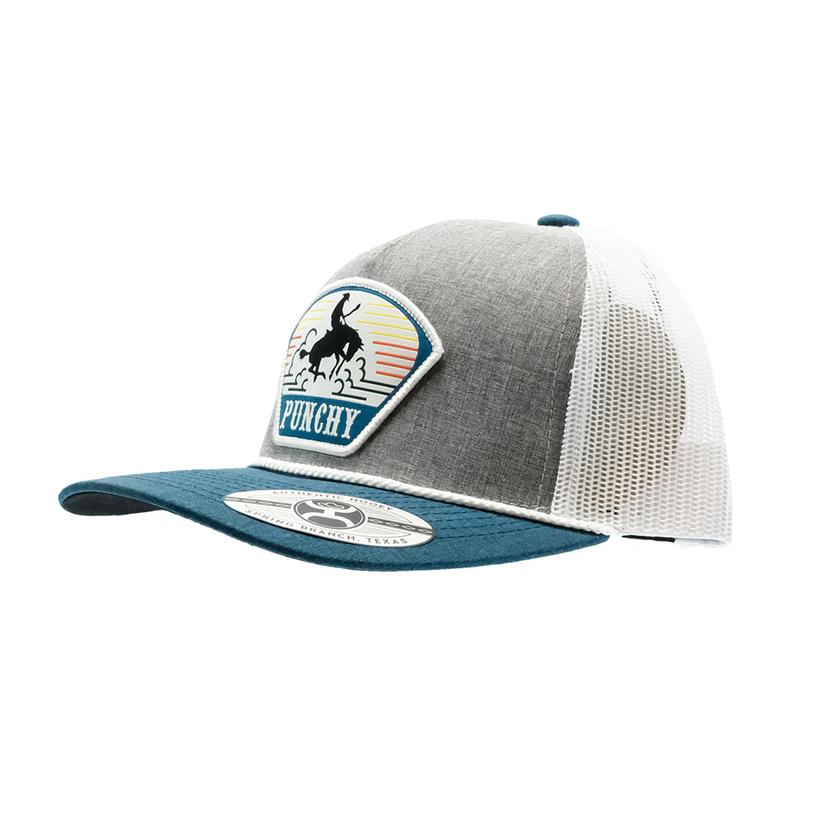 Hooey Grey White  Punchy High Profile Hybrid Bill Cap