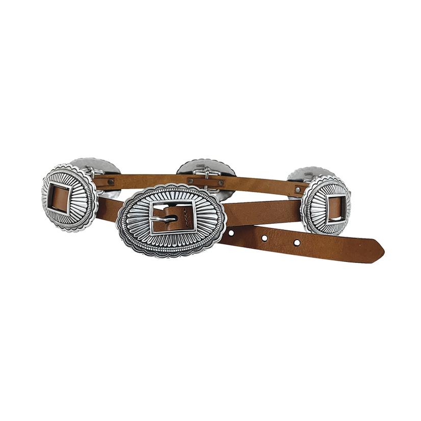 Roper Cognac Oval Concho Women's Belt