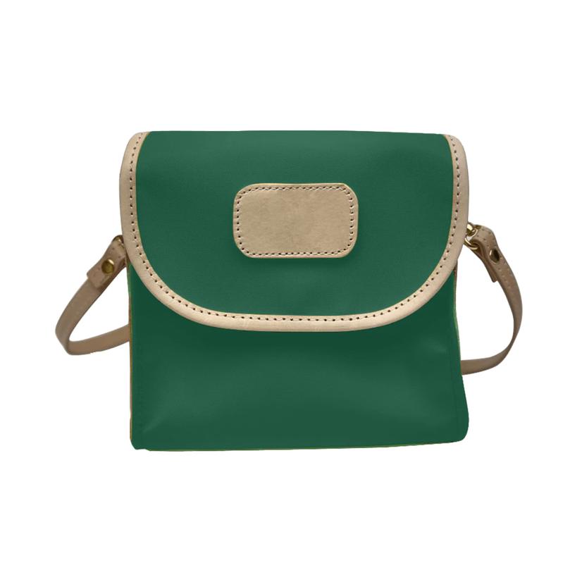 Jon Hart Kelly Green Coated Canvas Lillie Crossbody Purse