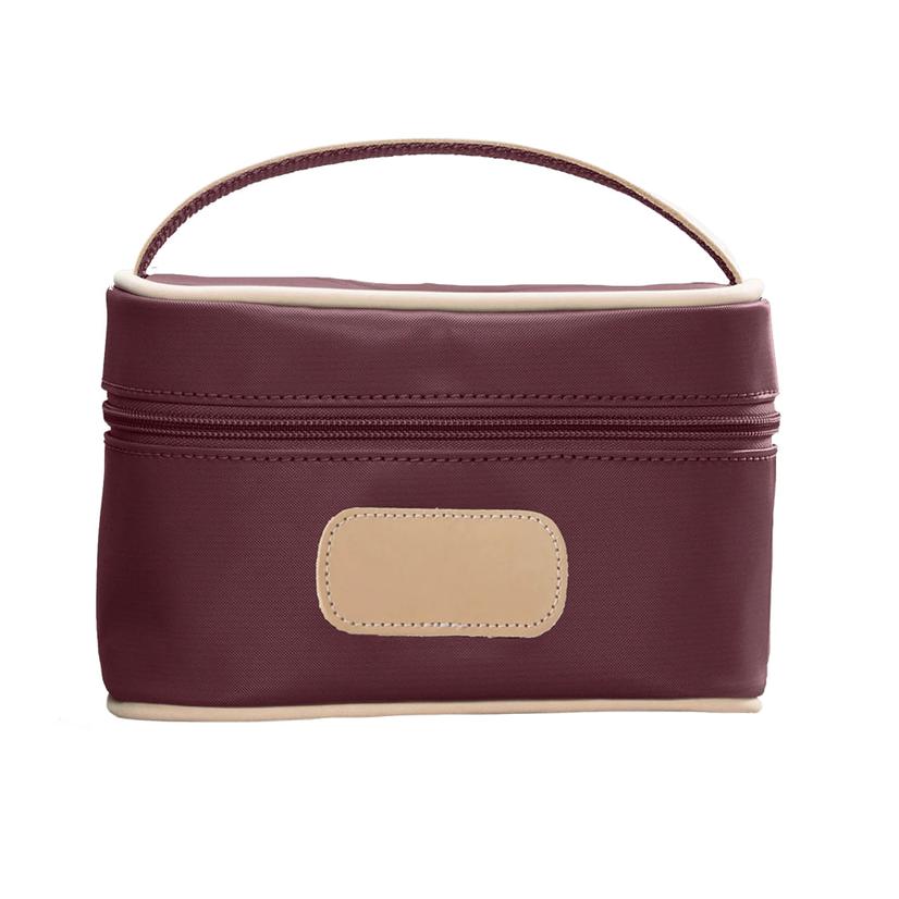 Jon Hart Burgundy Coated Canvas Mini Makeup Case