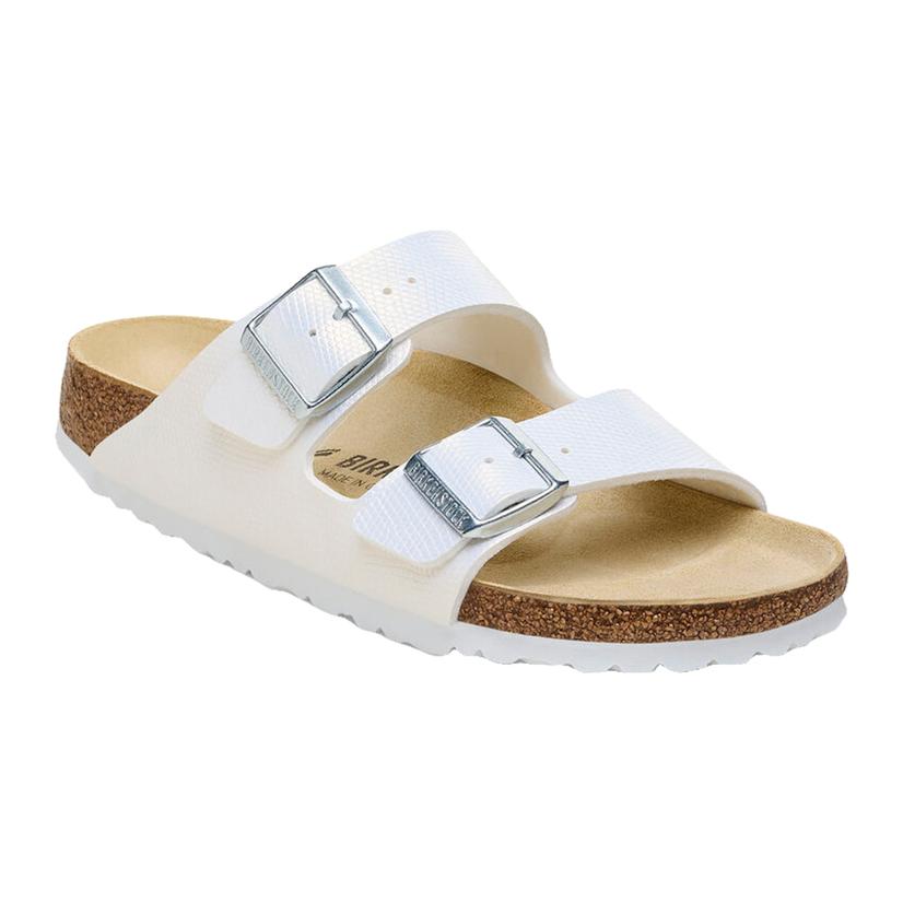 Birkenstock Arizona Embossed White Lizard Women's Sandals