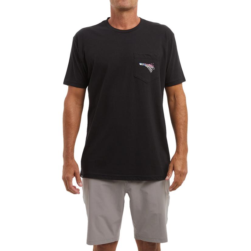 Pelagic Black Lured Premium Pocket Men's Tee