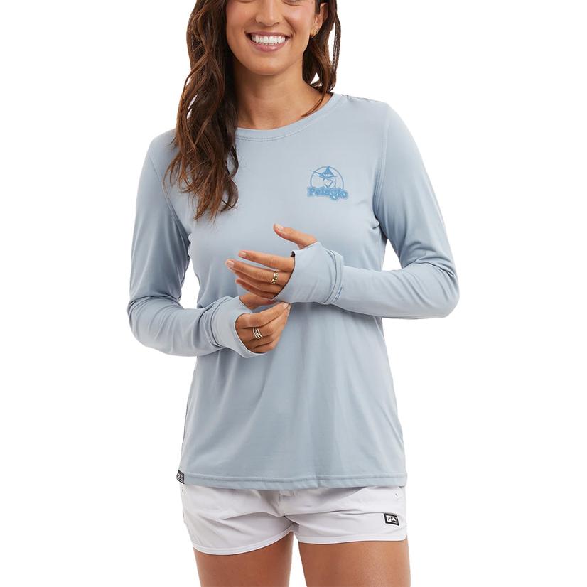 Pelagic Slate Aquatek Tropical Splash Long Sleeve Women's Shirt