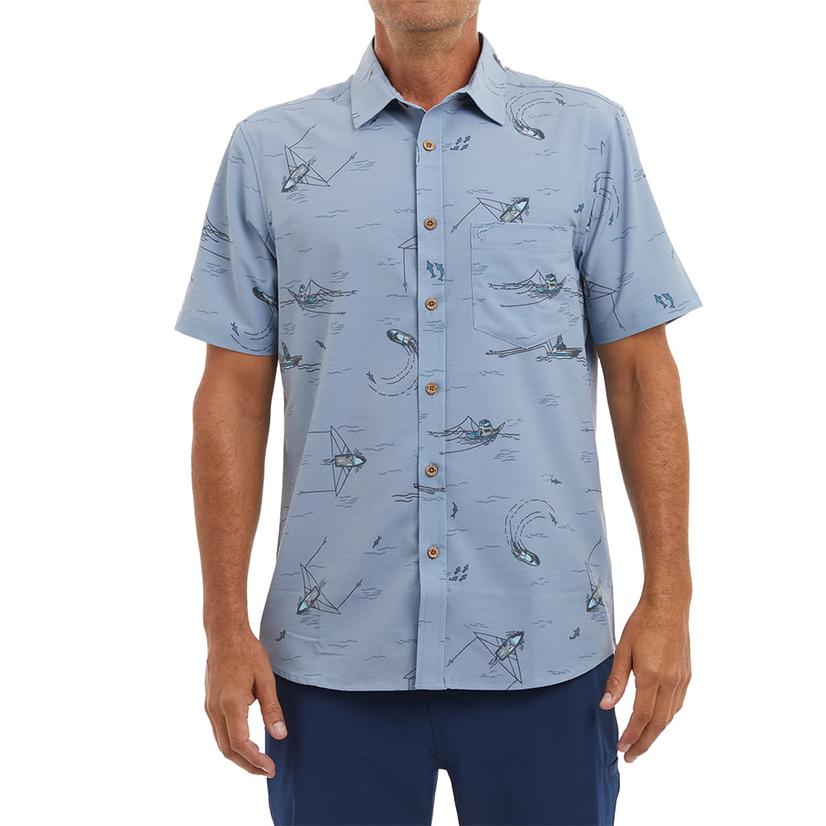 Pelagic Slate Dockside Short Sleeve Button-Down Men's Shirt