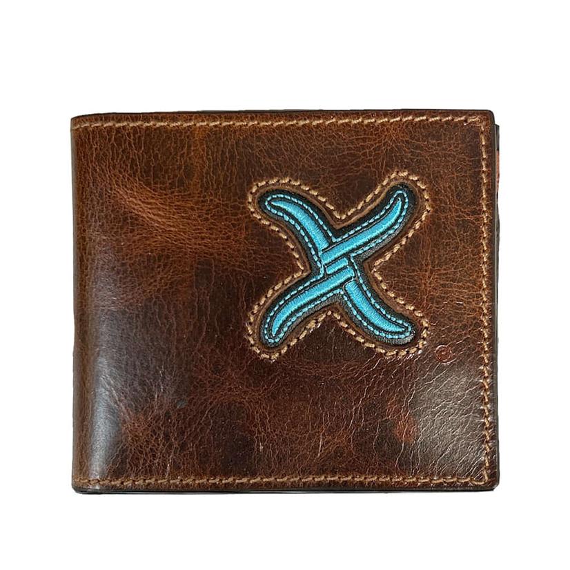 Twisted X Men's Wallet Bifold Distressed Turquoise X