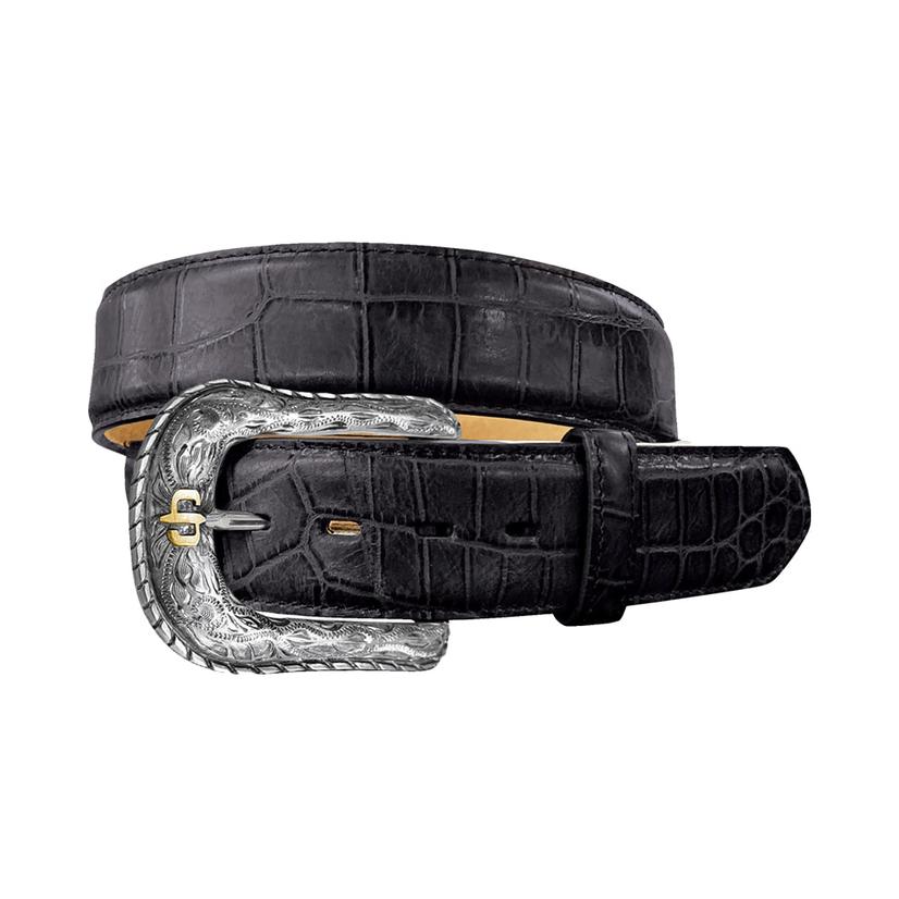 Stetson Black Italian Leather Men's Belt