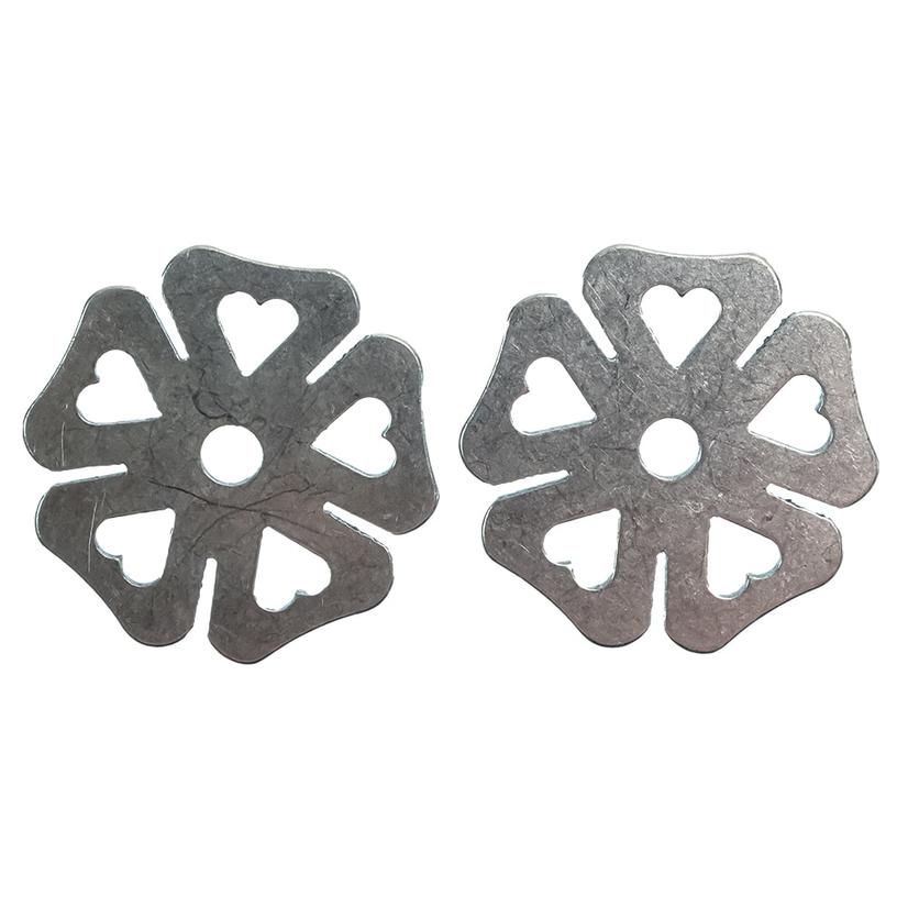 Dutton Bits Silver 5 Point Cloverleaf Heart Spur Rowels Paired 1 3/8"