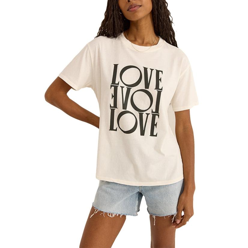 Z Supply Sea Salt Love Women's Boyfriend Tee