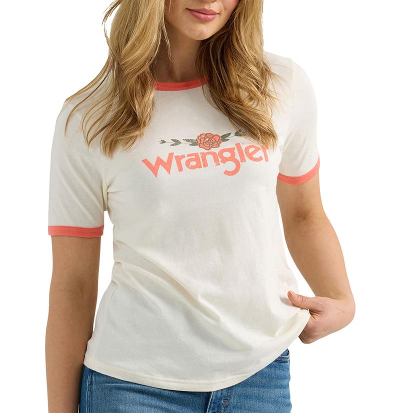 Wrangler Women's White Ringer Graphic T-Shirt