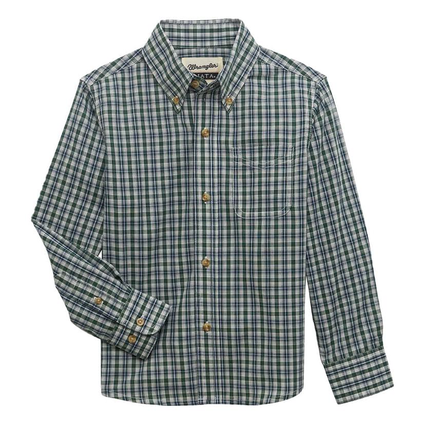 Wrangler Riata Plaid Long Sleeve Button-Down Boy's Shirt