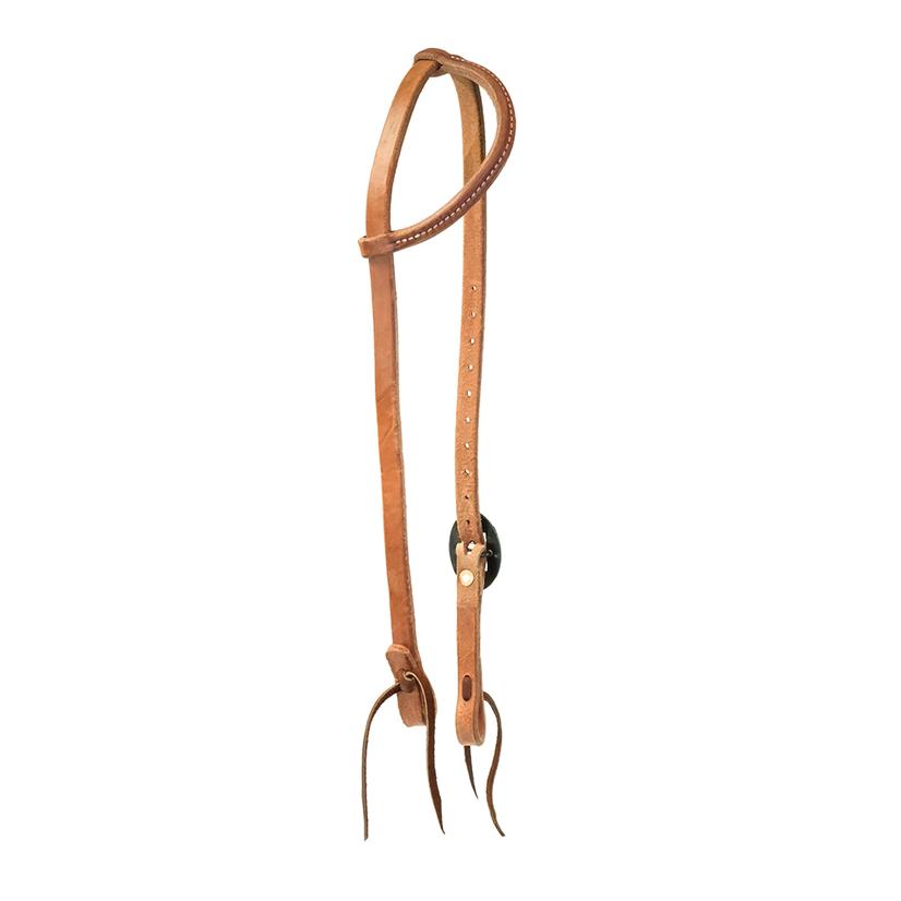 STT Saddle Shop Single Buckle Slide Ear with Copper Silver Oval Cart Buckle Headstall