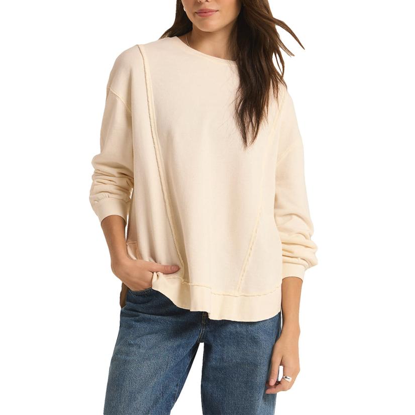 Z Supply Replay Women's Sweatshirt In Sea Salt