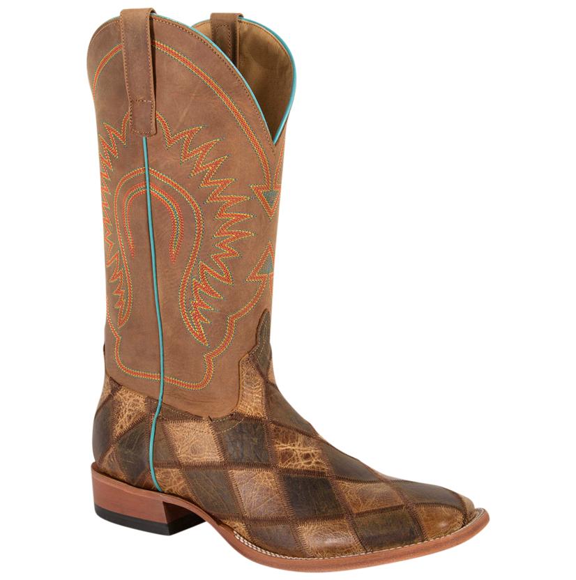 HorsePower Men’s Crazy Train Checkered & Patchwork Cowboy Boots