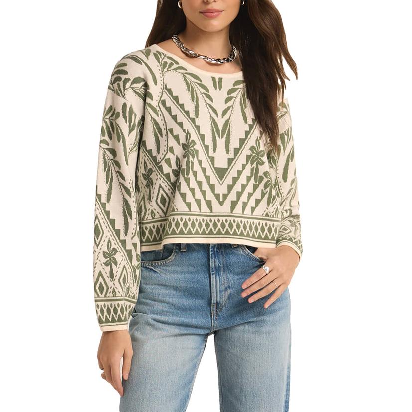 Z Supply Yeva women's Sweater In Palm Green