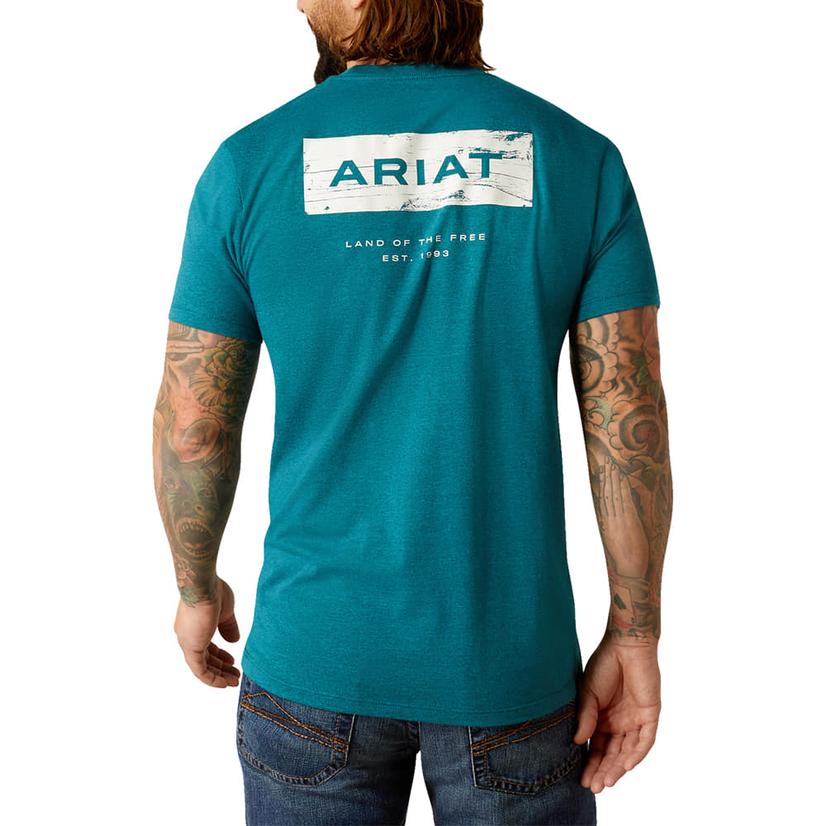 Ariat Heather Black Stacks Short Sleeve Men's Graphic Tee