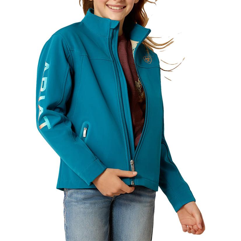 Ariat Team Softshell Ocean Zip Front Girl's Jacket