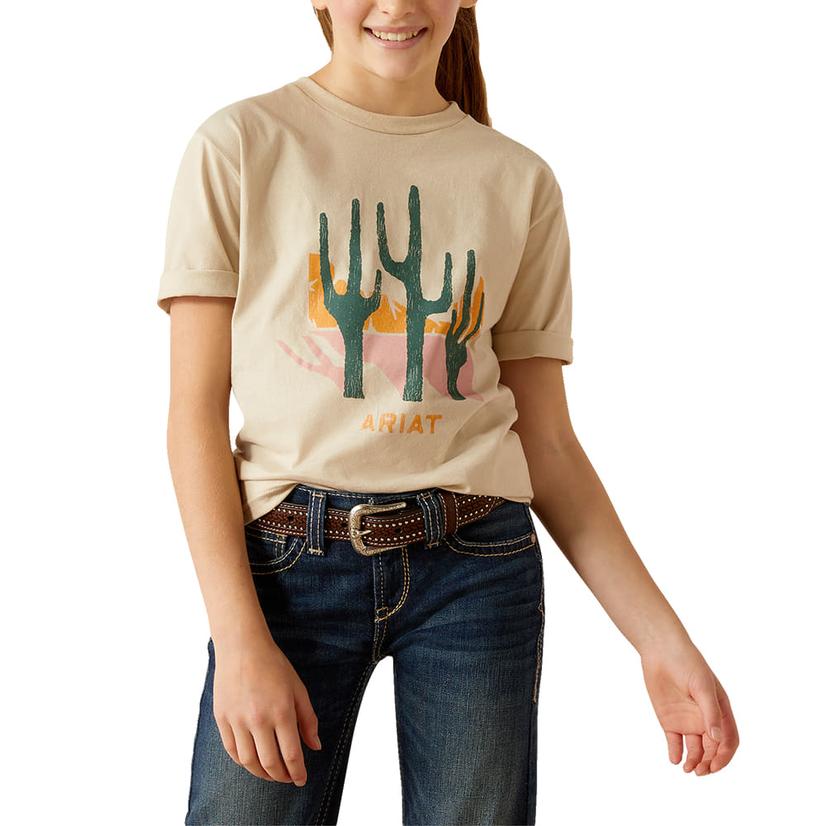 Ariat Saguaro Cactus Cream Modern Girl's Tee